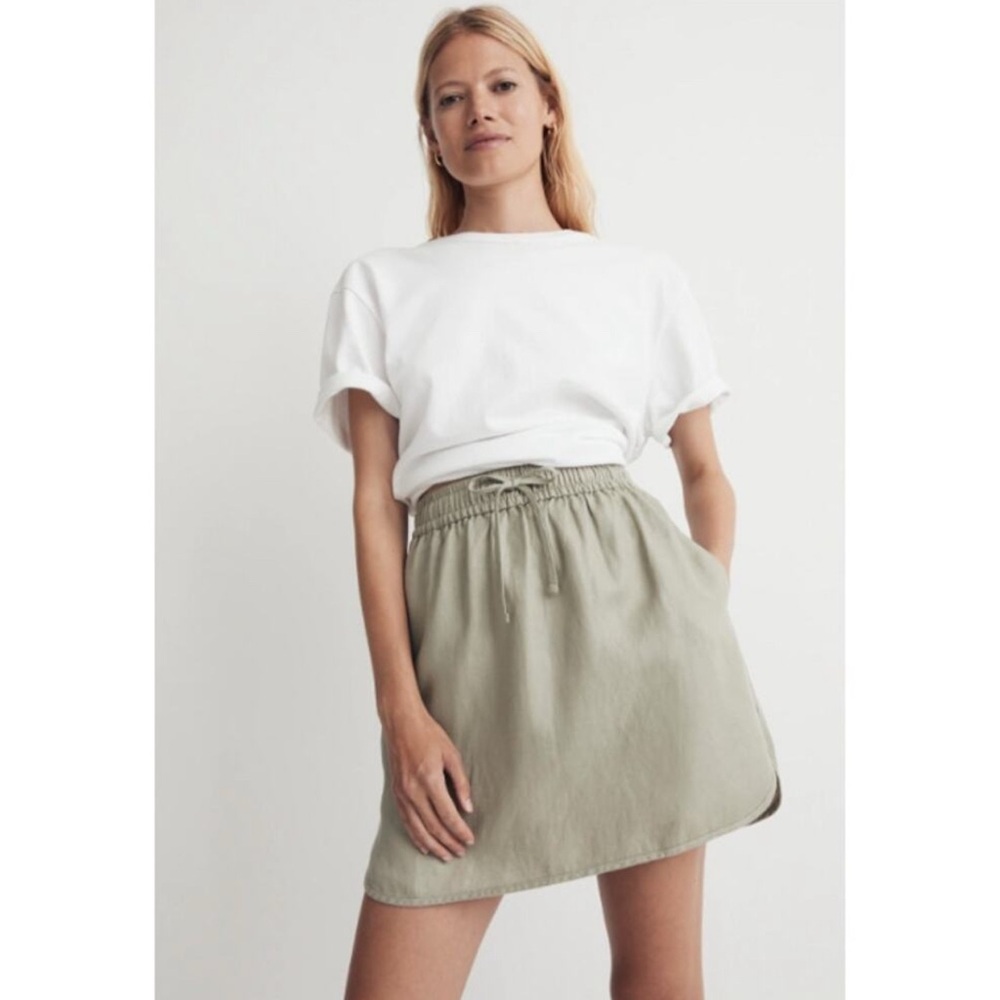 Madewell skirt linen blend curved hem mini size Small S